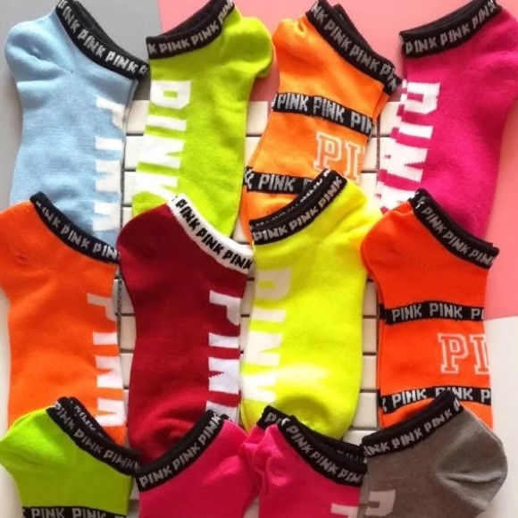 PINK Victoria's Secret Accessories - 7 Assorted VS PINK Premium Low Show Socks